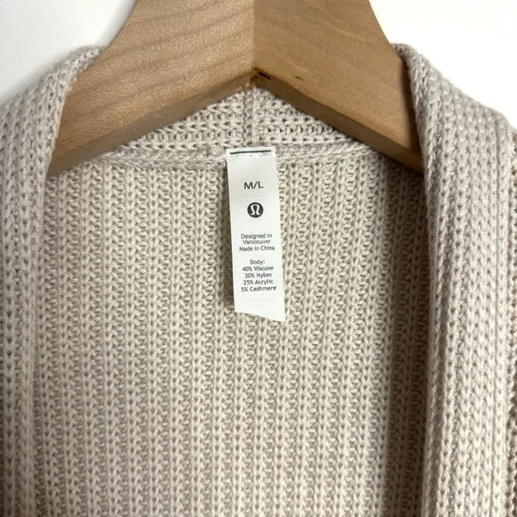 LULULEMON Cashlu Sweater Wrap in Raw Linen M/L - Picture 8 of 8